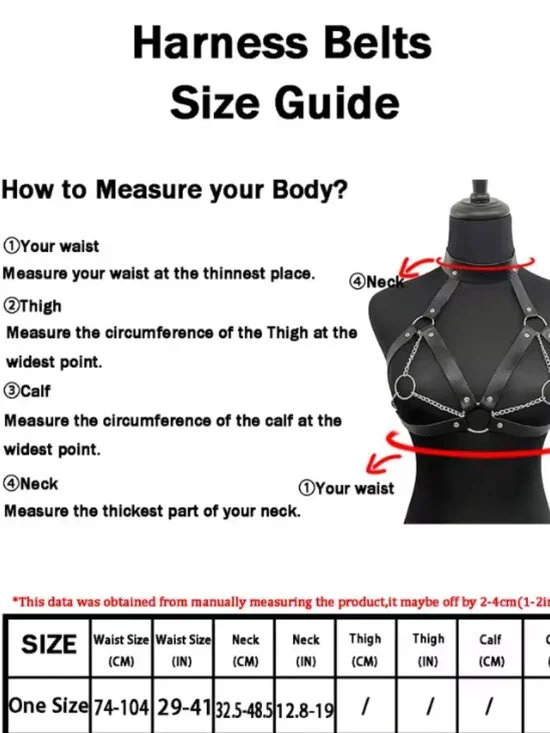 Women Bondage Body Lingerie Goth Crop Top Harness - Picture 4 of 4